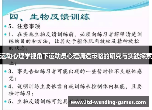 运动心理学视角下运动员心理调适策略的研究与实践探索 运动心理学视角下运动员心理调适策略的研究与实践探索
